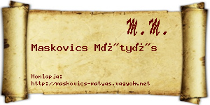 Maskovics Mátyás névjegykártya